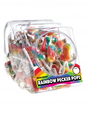 Rainbow Pecker Pops 72 Pieces Bowl