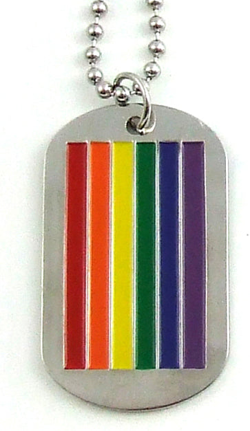 Rainbow Military ID. Tag Necklace