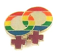 Lapel Pin Rainbow Double Female