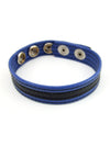 Leather 5 Snap C Ring BlackBlue