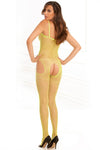 Industrial Net Suspender Bodystocking Lime One Size