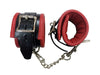 Padded Leather Ankle Cuffs BlackRed