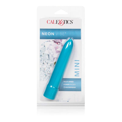 Mini Neon Multi-Speed Vibrator Blue 4.5in