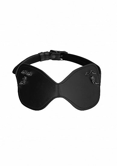 Ouch! Skulls & Bones Eye Mask Large With Skulls & Spikes Black