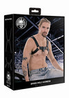 Ouch! Skulls & Bones Male Harness With Spikes Black