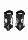 Ouch! Skulls & Bones Handcuffs With Skulls & Chains Black