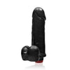 Thick Cock WBalls & Vibrator Black 8in