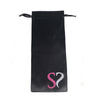 Large Black Satin Drawstring Bag