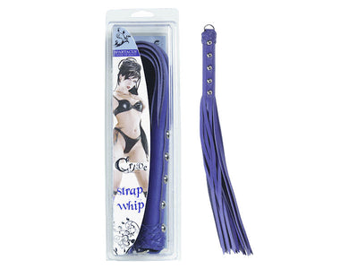 Leather 20in Strap Whip Purple