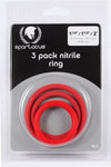 Nitrile Cock Ring SetRed