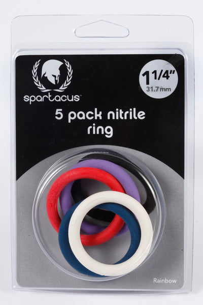 Cock Rings Nitrile 5 Pieces Rainbow