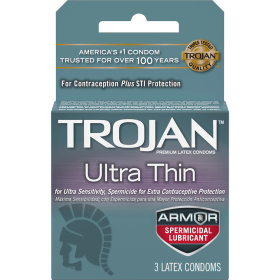 Trojan Ultra Thin Armor 3pk Spermicidal