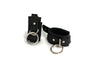 10 Leather Locking Buckle Cuffs Black "