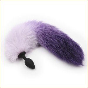 Tailz Silicone Plug Small 2 Tone Faux Fur Fox Purple/ Dusty Violet