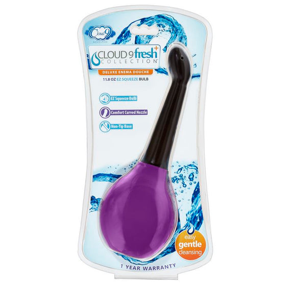 Cloud 9 Fresh + Deluxe Anal Soft Tip Enema Douche 11.8 Oz. With Ez Squeeze Bulb