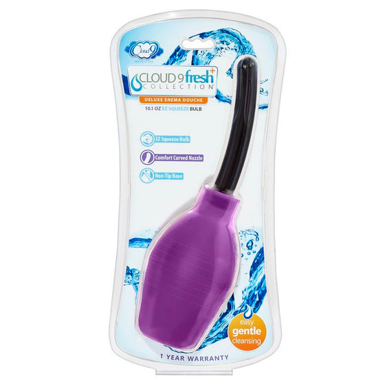 Cloud 9 Fresh + Deluxe Anal Soft Tip Enema Douche 10.1 Oz. With Ez Squeeze Bulb