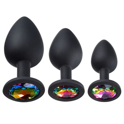 Could 9 Gems Black Silicone Anal Plug Kit
