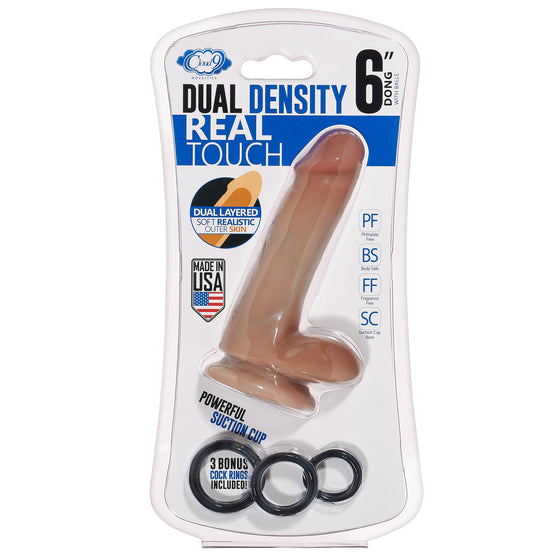 Cloud 9 Dual Density Real Touch 6in With Balls Tan/ Mocha