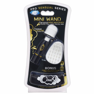 Cloud 9 Pro Sensual Mini Wand WBonus Tip & Travel Pouch Black