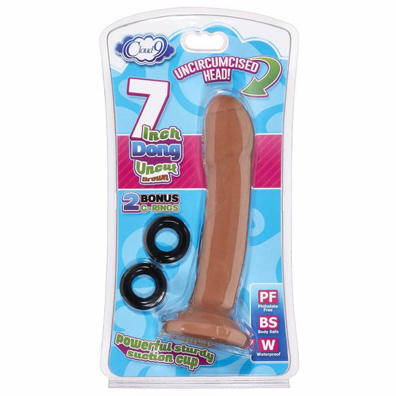 Cloud 9 Uncut 7 Uncircumcised Brown With 2 C Rings "