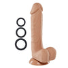 Pro Sensual Premium Silicone Dong With 3 C Rings Tan 8 "