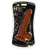 Pro Sensual Premium Silicone Dong With 3 C Rings Brown 8 "