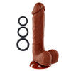 Pro Sensual Premium Silicone Dong With 3 C Rings Brown 8 "