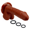 Pro Sensual Premium Silicone Dong With 3 C Rings Brown 8 "