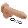 Pro Sensual Premium Silicone Dong With 3 C Rings Tan 9 "