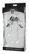 Master Series Rhinestone Nipple Clamps Square Clear