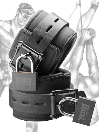 Tom of Finland Neoprene Wrist Cuffs WLocks